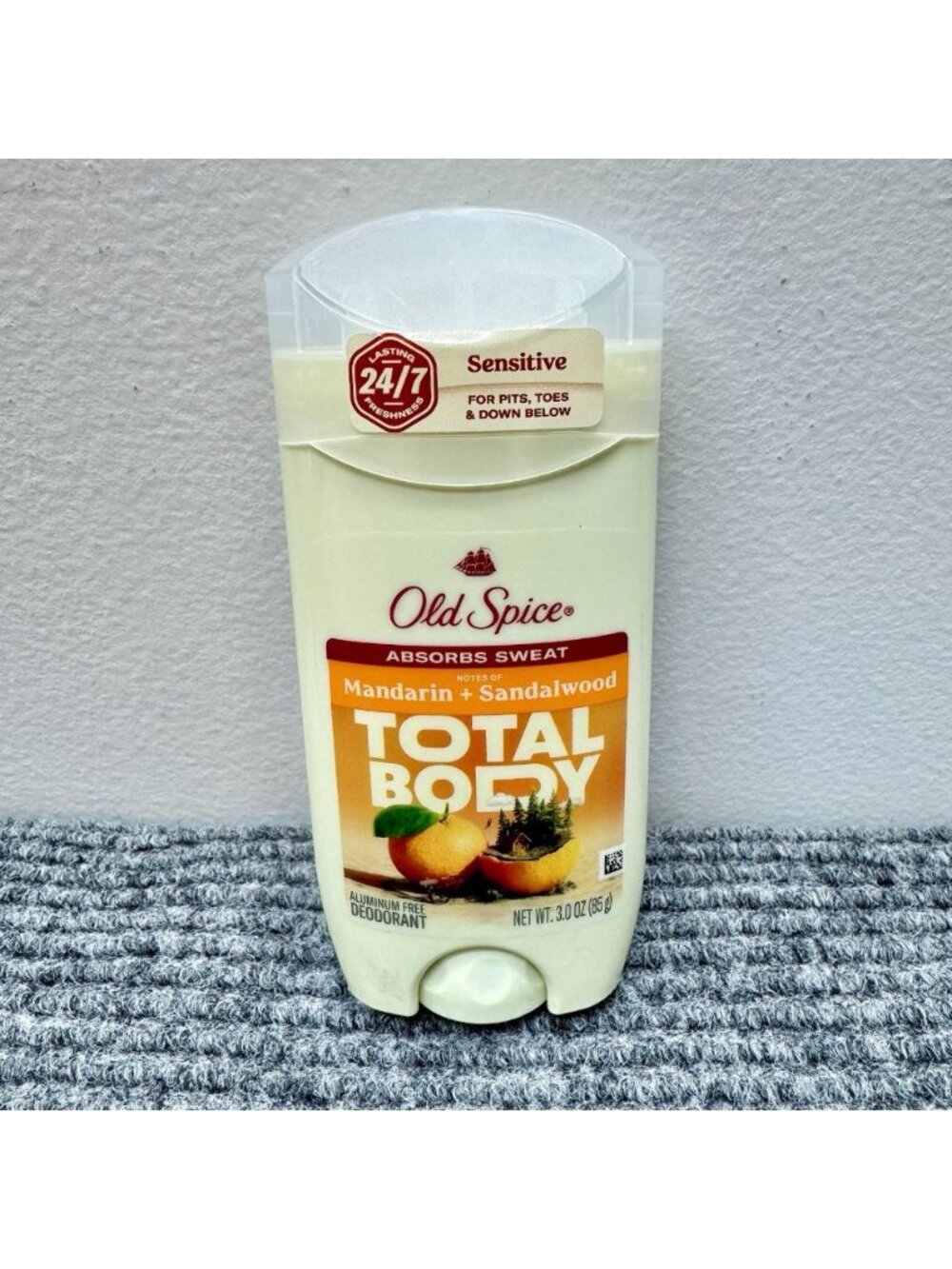 Old Spice Total Body Deodorant Mandarin Sandalwood Aluminum Free NEW 3.0 oz